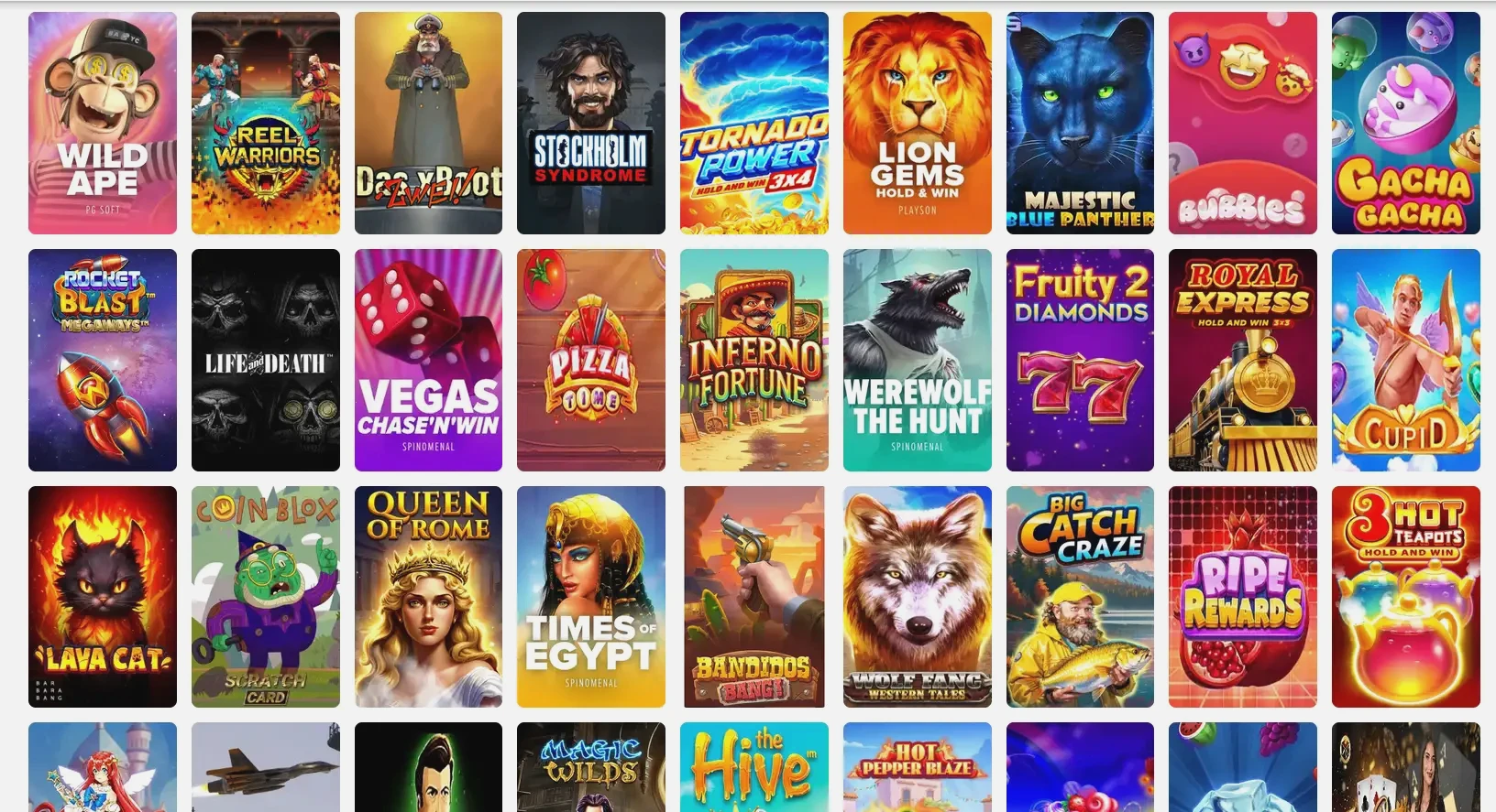 Kaasino mobiele app interface met spelaanbod